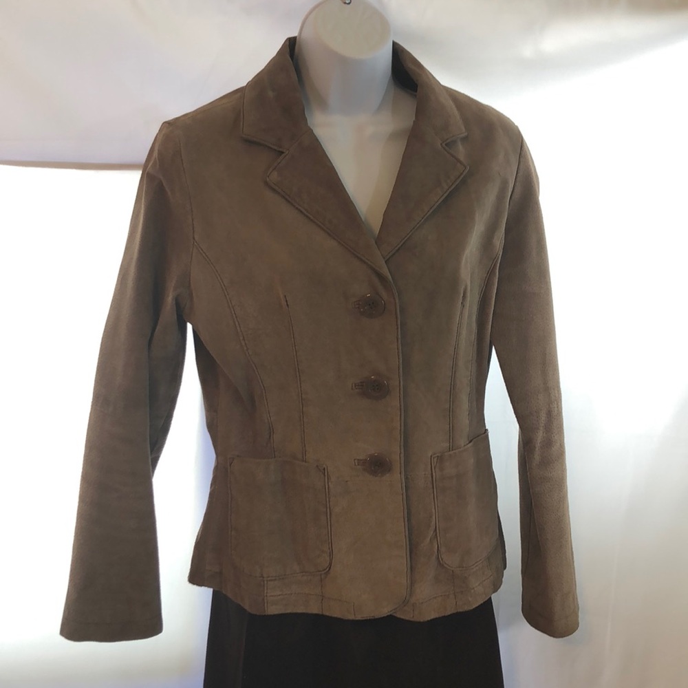 ASHLEY 7M Leather jacket with 2 pockets & buttons